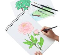 int!rend Carnet de Dessin A4 Papier Aquarelle 300g - Cahier Dessin de 30 Feuilles avec 10 Pages de Modèles Imprimées - Avec Accessoires
