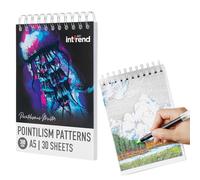 int!rend Livre Coloriage Adulte - Cahier de Coloriage Adulte avec 30 Design pour Pointillisme - Cahier de Dessin A5 avec Reliure à Spirale - Livre a Colorier pour Feutre Marqueur Peinture