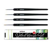 int!rend Pinceaux Peinture Acrylique - Lot de 4 Pinceaux à Poils Fins pour Aquarelle Acrylique Peintures à l'huile Modélisme Ongles - Pinceau de Précision Figurine Maquette