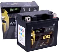 intAct - BATTERIE MOTOCYCLE GEL | Batterie offrant +30% de puissance de démarrage Pour moto, quad, etc. | GEL12-6ZS, CTZ6-S, batterie 12V, 5 AH (c20), 70 A (EN) | Dim : 113x70x105mm
