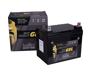 intAct - BATTERIE MOTOCYCLE GEL | Batterie offrant +30% de puissance de démarrage Pour moto, quad, etc. | GEL12-32R, U1R(9), batterie 12V, 32 AH (c20), 385 A (EN) | Dim : 196x130x184mm
