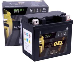 intAct - BATTERIE MOTOCYCLE GEL | Batterie offrant +30% de puissance de démarrage Pour moto, quad, etc. | GEL12-6ZS, CTZ6-S, batterie 12V, 5 AH (c20), 70 A (EN) | Dim : 113x70x105mm