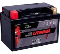 intAct - BATTERIE MOTOCYCLE LITHIUM | Batterie pour scooter, moto etc. Jusqu'à 75% de gain de poids | Bike-Power LI-09, HJTX9-FP, batterie 12,8V, 3 AH (c10), 36 Wh, 180 A (CCA) | Dim: 150x87x105mm