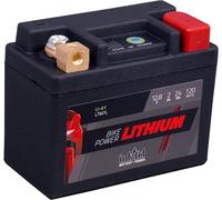 intAct - BATTERIE MOTOCYCLE LITHIUM | Batterie pour scooter, moto, quad etc. Jusqu'à 75% de gain de poids | Bike-Power LI-01, LTM7L, batterie 12,8V, 2 AH (c10), 24 Wh, 120 A (CCA) | Dim : 107x56x85mm