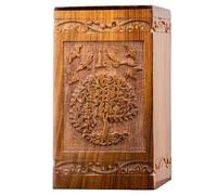 INTAJ Urne en bois Arbre de Vie pour cendres humaines, capacité de 9 kg, convient pour l'inhumation pour hommes, femmes, maman, papa - Mini urne de souvenir en bois de rose pour cendres, faite à la
