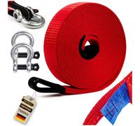 INTAKO Sangle de Remorquage 5M (7,5 Tonnes) avec Manilles - Norme en 1492-1 - Corde de Remorquage pour Voiture - Sangle de Traction Ultra Résistante