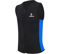 Intbost Combinaison en néoprène 3 mm pour enfant - Fermeture éclair avant - Sans manches - Combinaison humide en néoprène - Gilet de plongée - Pour la natation, le canoë, le surf - Âge : 9-12 ans