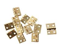 INTCHE 12pcs Mini Charnieres pour 1/12 Armoire Placard Miniature de Maisons de Poupees - d'or