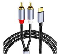 INTCHE Adaptateur de Câble Audio USB C Vers 2RCA Type-C Vers Double Cordon Audio VidéO USB RCA Compatible avec pour, Tablette, 1M