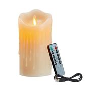 INTCHE Bougies LED, Bougies Scintillantes Sans Flamme, Bougie Rechargeable, VéRitables Bougies en Cire avec TéLéCommande, 12,5 Cm