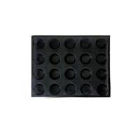 INTCHE Moule en Silicone Noir Rond à 20 Trous Gâteau T Mini Modèle de Pizza Moule à Hamburger à Pain Outil de Plateau de Cuisson Antiadhésif Résistant à la Rouille Pâtisserie