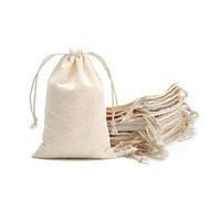 Intckwan 24 Sachets en Coton 10x15cm avec Cordon, Sachets à Remplir, Sacs Vides pour Calendrier de l'Avent, Lavande, Peinture DIY, Emballage Cadeaux & Cadeaux de Mariage