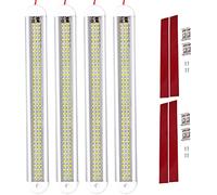Intckwan Barre Led 12v - 4 Pcs Lampe Voiture Intérieur 120 Led avec Switch - Plafonnier Camping Car, Réglette pour Camion, Bus, Caravane, Bateau, Cuisine