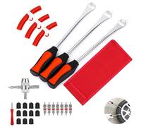 Intckwan DéMonte Pneus Moto Manuels, 3 Levier VéLo de 11,5 Pouces, Outil de Montage de Pneus avec 3 Protections de Jantes, pour Moto, VéLo, Auto, Voiture, Scooter, Trottinette éLectrique