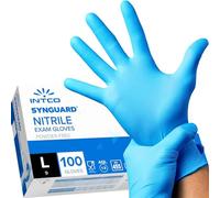 intco medical 100 gants Nitrile L sans poudre sans latex hypoallergénique, certifié CE conforme à la norme EN455 gants alimentaires jetables (L)