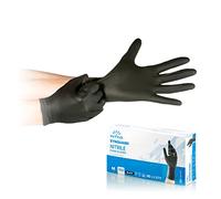 INTCO SYNGUARD 500 gants noirs en nitrile sans poussière jetables Ambidextres Base en caoutchouc Convient pour les environnements médicaux manipulation des aliments Lot de 100 pièces (500 S)