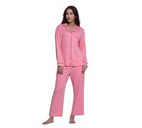 inteblu Ensemble de pyjama en tissu Yummy uni pour femme - Vêtement de nuit doux à manches longues, confortable et respirant, 2 pièces confortable et respirant pour se détendre et dormir, Barbie Rose