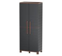 INTEC Armoire de Rangement Anthracite 2 Portes 3 Etagères réglables 70 x 39 x 165cm - Meuble de Garage Atelier Buanderie