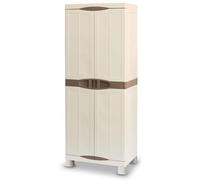 INTEC Armoire de Rangement Haute Polypropylène 70x47x184 cm - Meuble 2 Portes avec 4 Étagères (Charge Totale 100 kg) - Armoire Extérieure Antihumidité sur 4 Pieds - Idéale Garage, Terrasse & Buanderie