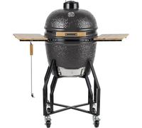 INTEC - Barbecue à Charbon Kamado Gris Céramique Ø 56cm 22 Pouces Grill Extérieur 122.1 x 69.6 x 117.4cm