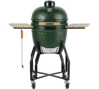 INTEC - Barbecue à Charbon Kamado Vert Céramique Ø 56cm 22 Pouces - Grill Exterieur 122.1 x 69.6 x 117.4cm