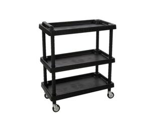 INTEC - Chariot de Rangement 3 Étagères Porte-Outils - Desserte à Roulettes Charge max 120 kg