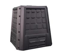 INTEC : Composteur de Jardin 380 L XXL Anthracite. Bac à Compost en Plastique Recyclé Durable avec Aération Optimale pour Déchets. Double Accès Pratique (Couvercle Supérieur et Trappe)