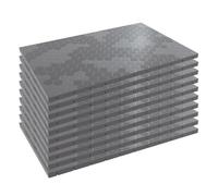 INTEC Lot de 10 Dalles de Sol Clipsables Grises 116x76x3 cm Rectangulaire Polypropylène Revêtement de Sol 7.69m2