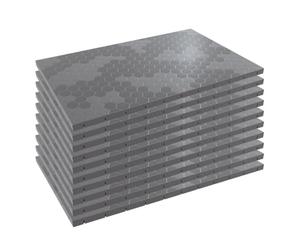 INTEC - Lot de 10 Dalles de sol Clipsables Grises 116x76x3 cm Rectangulaire Polypropylène Revêtement de Sol 7.69m2