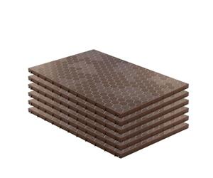 INTEC - Lot de 6 Dalles de Sol Clipsable Marron Taupe 116x76x3cm Polypropylène Revêtement de Sol Modulable Intérieur/Extérieur Supporte Charge Lourde