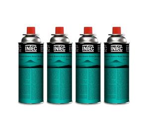 INTEC - Pack 4 Cartouches Gaz Butane 227g UN2037 | Bouteilles Sécurisées sans Fuite pour Réchaud de Camping Plancha Chalumeau Cuisine et Désherbeur Thermique Polyvalent
