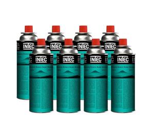 INTEC - Pack 8 Cartouches Gaz Butane 227g UN2037 | Bouteilles Sécurisées sans Fuite pour Réchaud de Camping Plancha Chalumeau Cuisine et Désherbeur Thermique Polyvalent