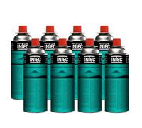 INTEC - Pack 8 Cartouches Gaz Butane 250g UN2037 | Bouteilles Sécurisées sans Fuite pour Réchaud de Camping Plancha Chalumeau Cuisine et Désherbeur Thermique Polyvalent