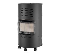 INTEC - Poele à gaz Rondo 4200W 3 puissances 80m² Noir - Chauffage d'apppoint gaz Mobile 5 roulettes