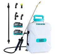 INTEC - Pulvérisateur à Batterie 20V 12L 5 Bar + 2 Batteries Lithium 4.0Ah + Chargeur + 2 Lances Fibre et INOX + 4 Buses - Entretien Jardin, Plantes & Traitement Toitures