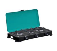 INTEC - Réchaud à gaz 3 feux 4100W Brûleurs et Grille en fonte amovibles - Plaque de cuisson avec Couvercle GOLD III