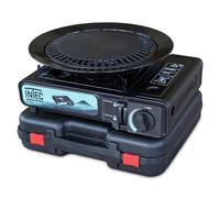INTEC - Réchaud à gaz portable 2200W ETNA + Plaque Grill Cartouche gaz Camping Allumage Piezo Mallette