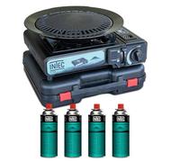 Réchaud gaz portable 2200W Allumage Piezo 4 Cartouches Plaque grill Mallette