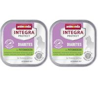 Integra Protect Diabetes d’animonda pour Chat, Nourriture de régime pour Chat, Nourriture Humide en Cas de diabète, aux cœurs de Dinde, 16 x 100 g (Lot de 2)