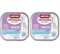 Integra Protect Diabetes d’animonda pour Chat, Nourriture de régime pour Chat, Nourriture Humide en Cas de diabète, au Saumon, 16 x 100 g (Lot de 2)