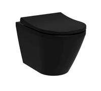 Integra WC sans bride + Abattant avec frein de chute en Duroplast, Noir mat (7041-083-6285)