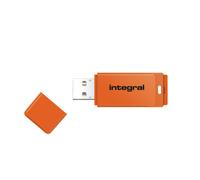 Integral 16GB USB3.0 DRIVE NEON ORANGE UP TO R-80 W-10 MBS, 16 Go, USB Type-A, 3.2 Gen 1 (3.1 Gen 1), 110 Mo/s, Casquette, Orange INFD16GBNEONOR3.0