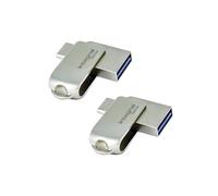 Integral 2Pack 128 Go - Clé USB Dual 3.2 Gen 1 (Type-C et A), boîtier métallique, Rapide et Compact. Plug & Play. Compatible avec iPhone 15/16, MacBook Pro/Air, iPad Pro.