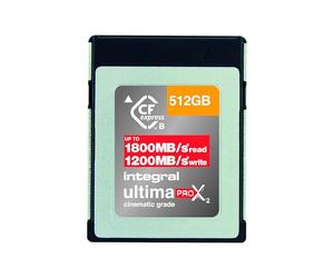 Integral 512GB CFexpress Memory Card Type B 2.0, 8K RAW & 4K 120 FPS 1800MB/s Read, 1200MB/s Write Speed, 900MB/s Sustained Write Designed for The Cinematographer and Professional Photographer