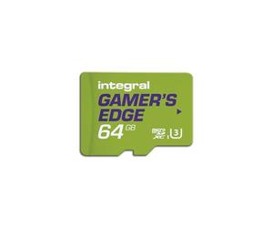 Integral 64GB Gamer's Edge Carte Micro SD pour la Nintendo Switch - Chargez et sauvegardez des Jeux Rapidement stockez des Jeux DLC et sauvegardez des données conçu pour la Nintendo Switch