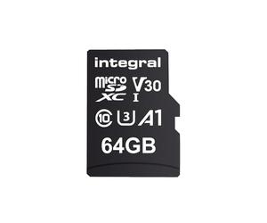Integral 64GB Pack Double Cartes microSD Premium, vidéo 4K, 100MB/s Lecture, 50MB/s écriture, UHS-I, U3, V30, Classe 10, A1 - pour Smartphones, tablettes, Drones, Consoles de Jeux.