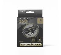 Clé USB INTEGRAL Secure 360 - 8 Go - USB 3.0 - Noir élégant