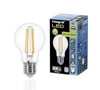 Integral Ampoule à Omni-filament E27 LED GLS non-dimmable à double capteur crépusculaire - Blanc chaud 2700K, 806lm, 7W (équivalent 60W) - Basse consommatiomn et idéale pour l'extérieur