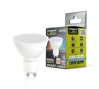 Integral ampoule LED GU10 Lot de 2 variation couleur WiFi 2,4GHz - Blanc chaud, froid et lumière du jour 2700K-6500K, 350lm, 4,9W (équivalent 50W) & Application et compatible Alexa & Google Home.