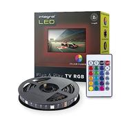 Integral Bande LED USB de 2m pour TV ou écran 32-58in, Plug & Play RGB Backlight, Changement de couleur, Dimmable avec télécommande IR - Couleur et luminosité ajustables